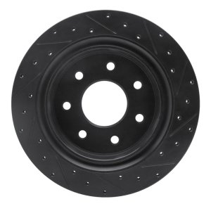 Ford F-150 Brake Rotor (1) - Rear Left - R1 Concepts - Drilled & Slotted - Black - `12-`14